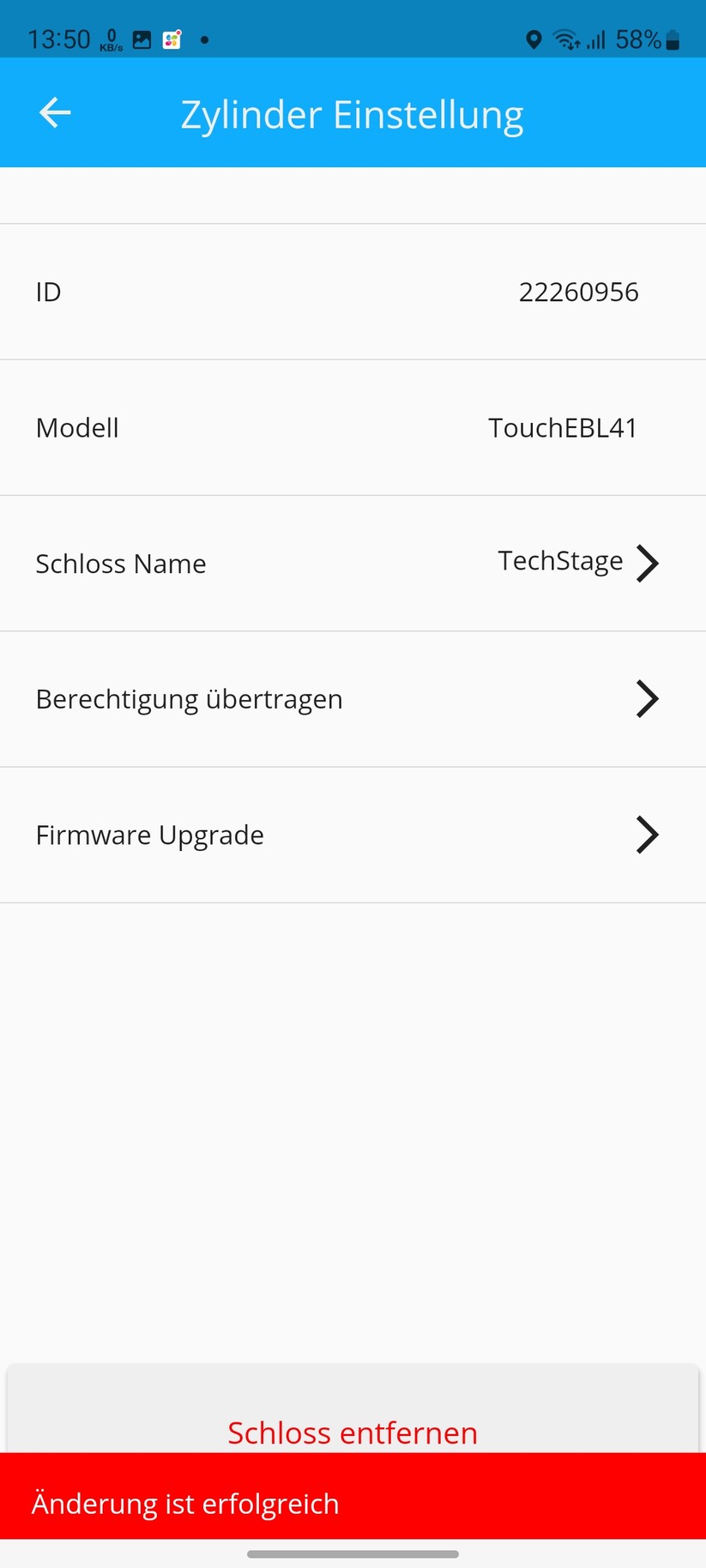 Welock Fingerprint Smart Lock Touch 41: App