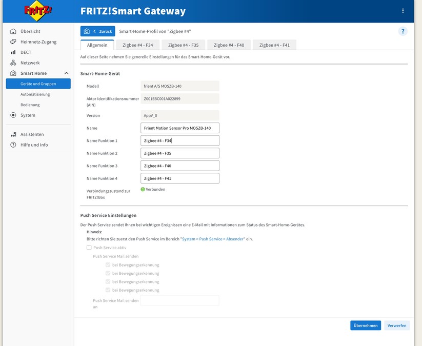 Fritz Smart Gateway: Browser-Oberfläche