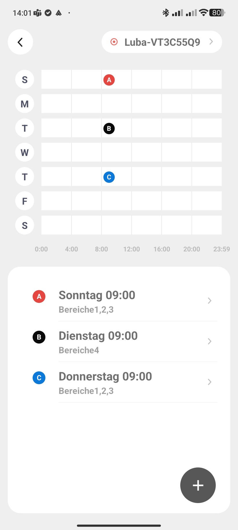 App des Mammotion Luba AWD 3000