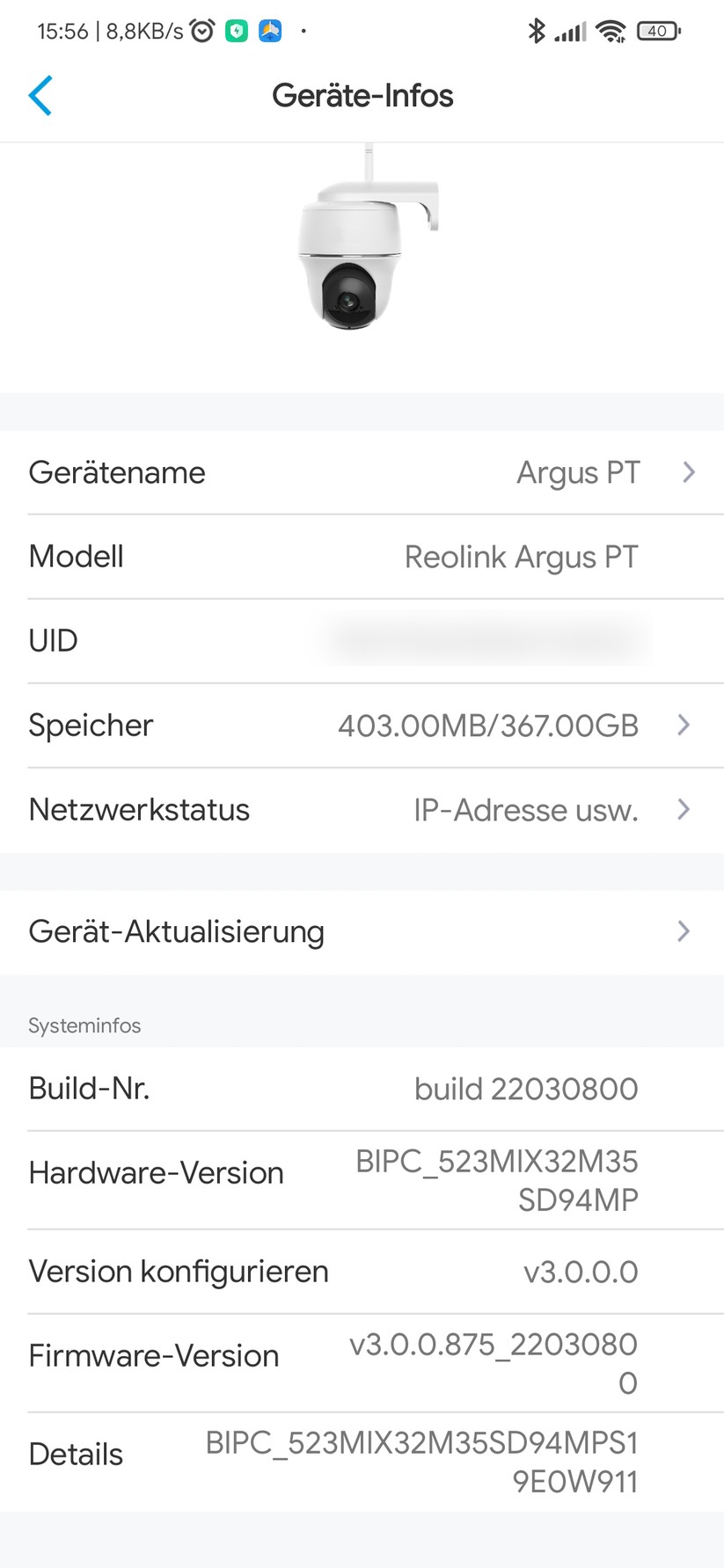 Einrichtung und Betrieb mit der App: Reolink PT 2K