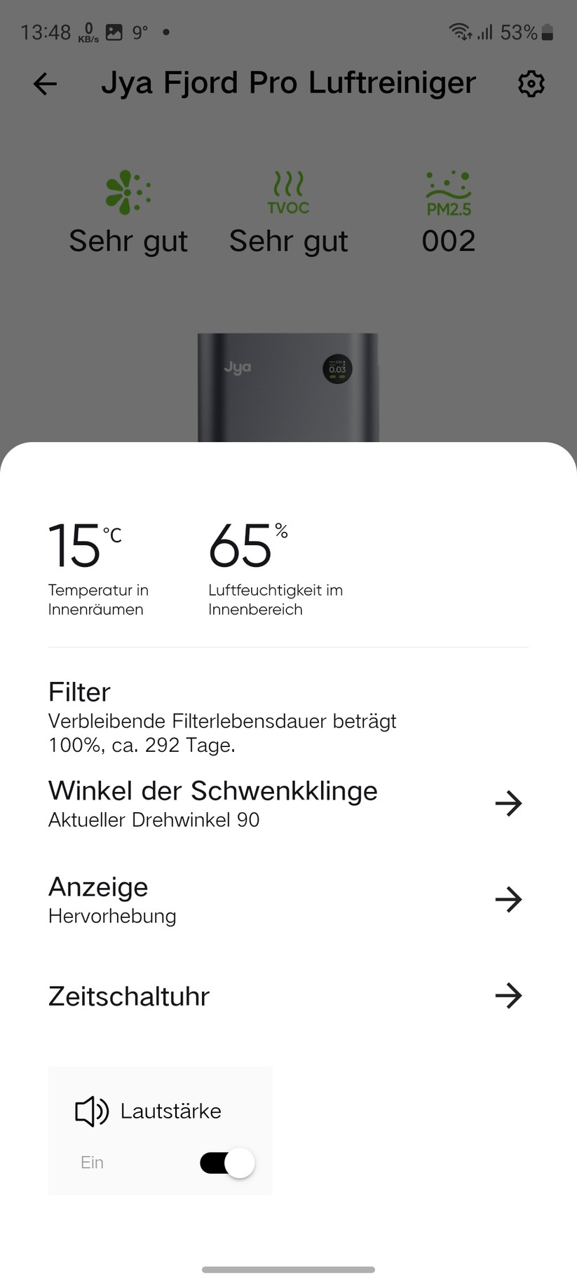 Smartmi Jya Fjord Pro: App
