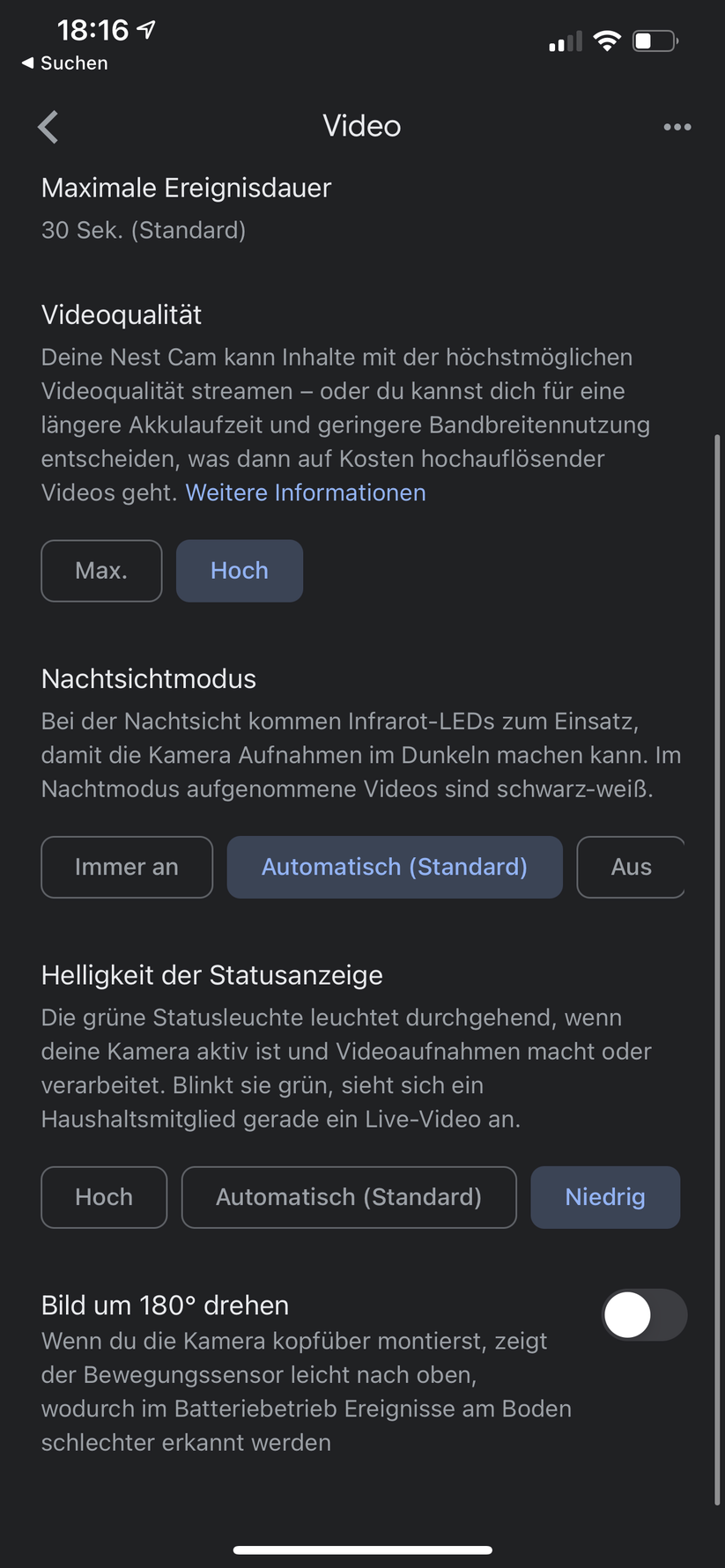 Google Home App für Nest Floodlight 