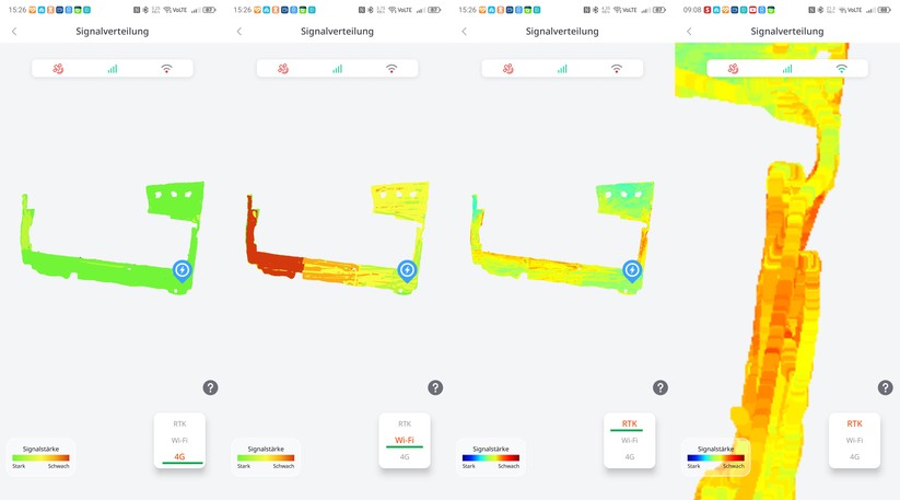 Ein unzureichender Empfang von RTK-Daten beeinträchtigt die Navigation des Sunseeker X5 Gen2 spürbar. Im Testgarten passierte der Roboter die nur 70 Zentimeter breite Engstelle nicht, überfuhr gesetzte Grenzen und fuhr an den Rändern unpräzise. In diesen Bereichen blieb das Randmesser folglich wirkungslos. Bei optimalem Satellitenempfang funktioniert der X5 Gen2 hingegen tadellos.