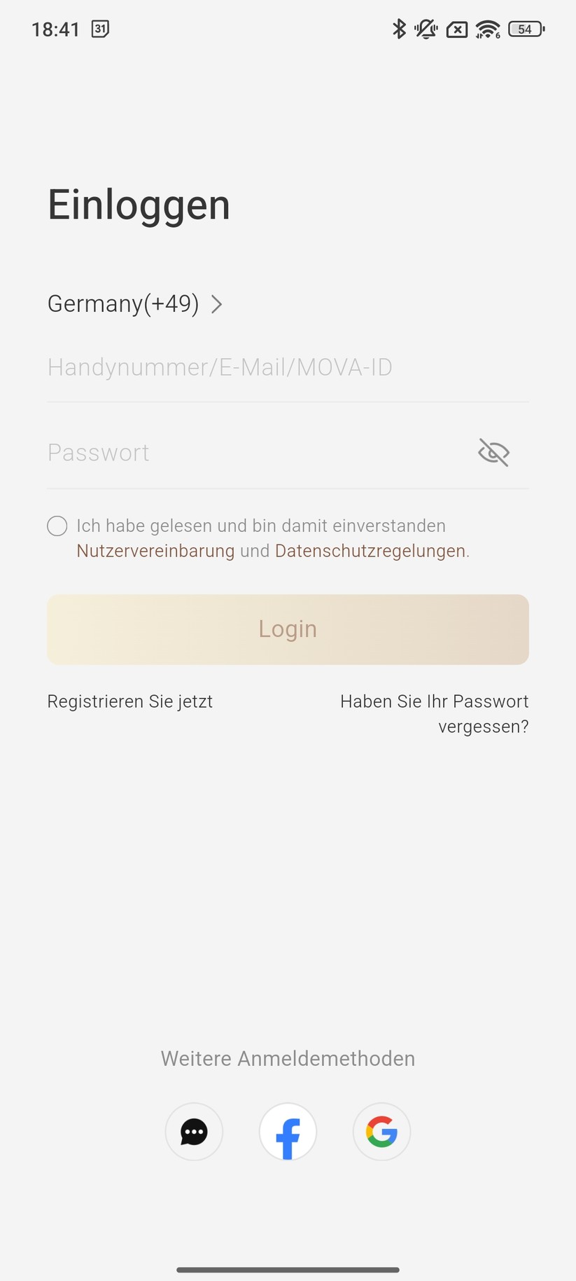 Mova 1000 – Einrichtung
