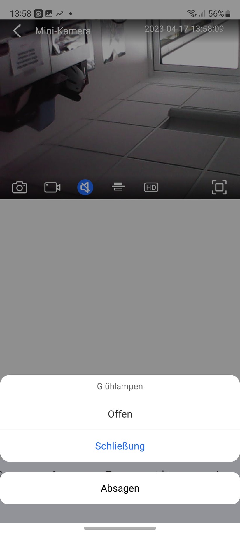 PTZ-Kamera für Lampenfassung E27: App