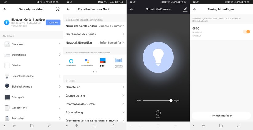 Die App ist nicht perfekt, aber durchaus in Ordnung. Nebenbei kommt auch eine Timer-Funktion fürs Licht ins Haus.