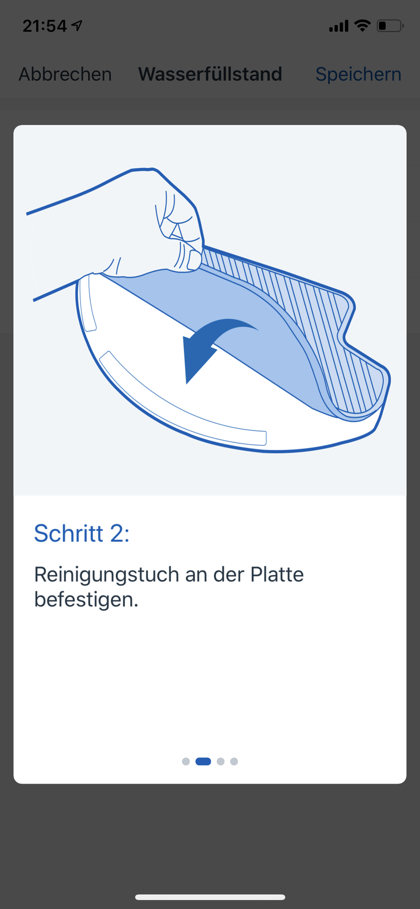 Die Wischfunktion erklärt die App beim ersten Mal ganz genau