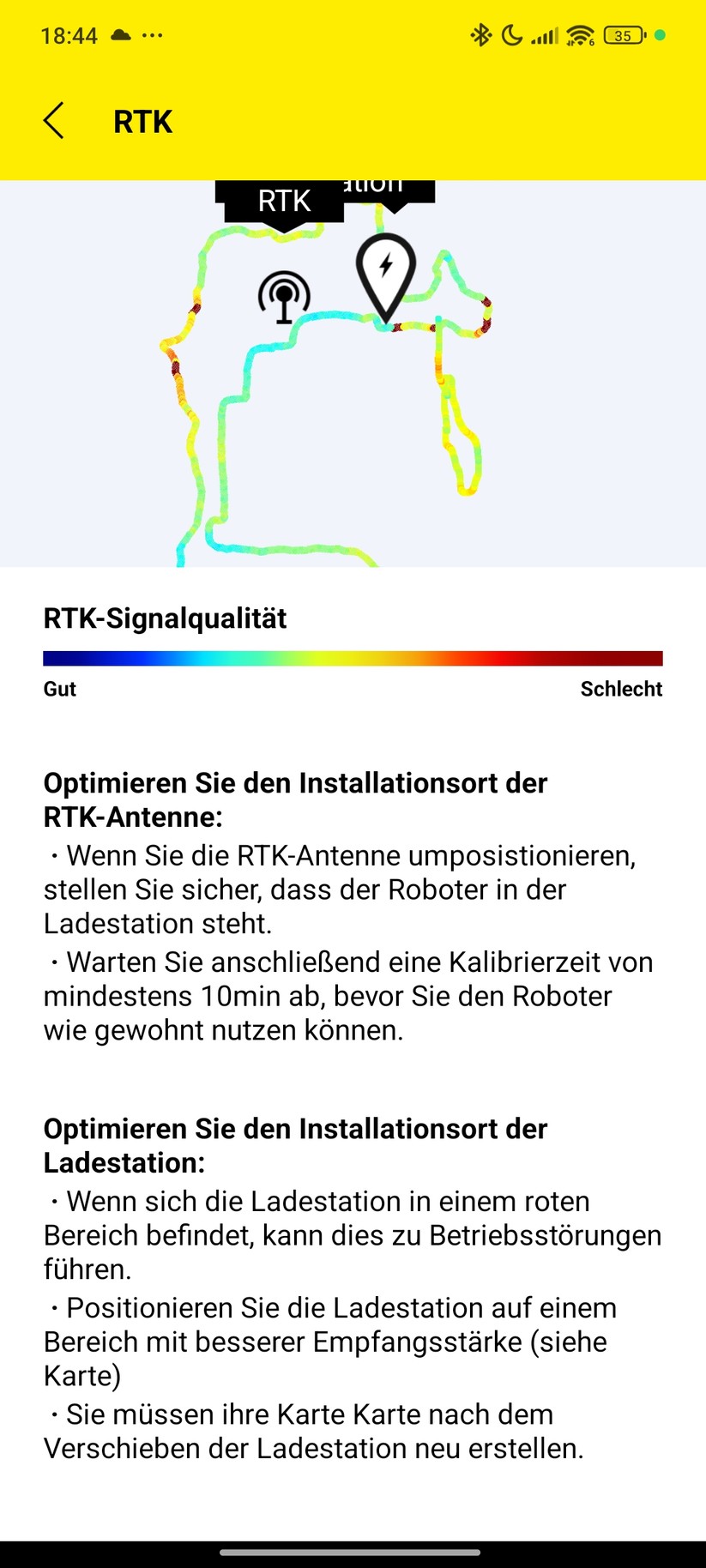 Mit der Kärcher-App Outdoor-Robots wird der RCX 6 in Betrieb genommen und gesteuert.