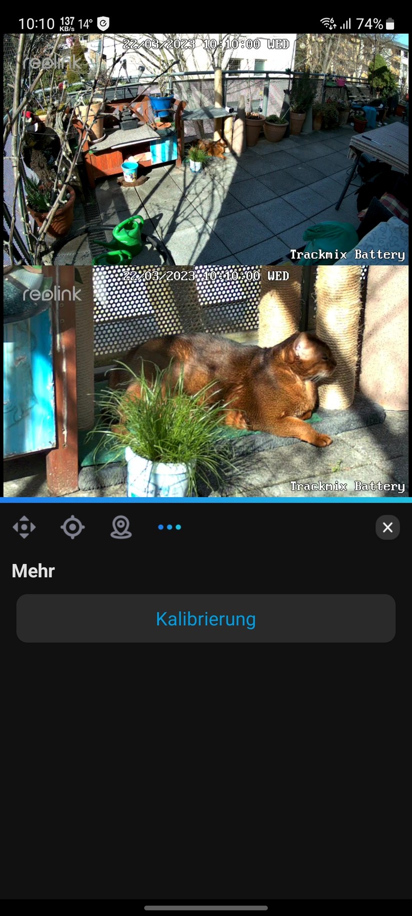 Reolink Trackmix Akku: App-Oberfläche und Beispiel-Bilder