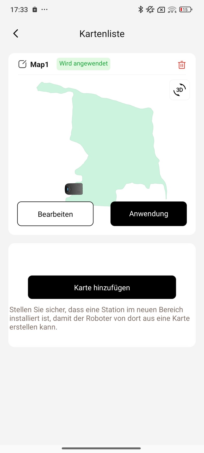 Mova 1000 – Einrichtung