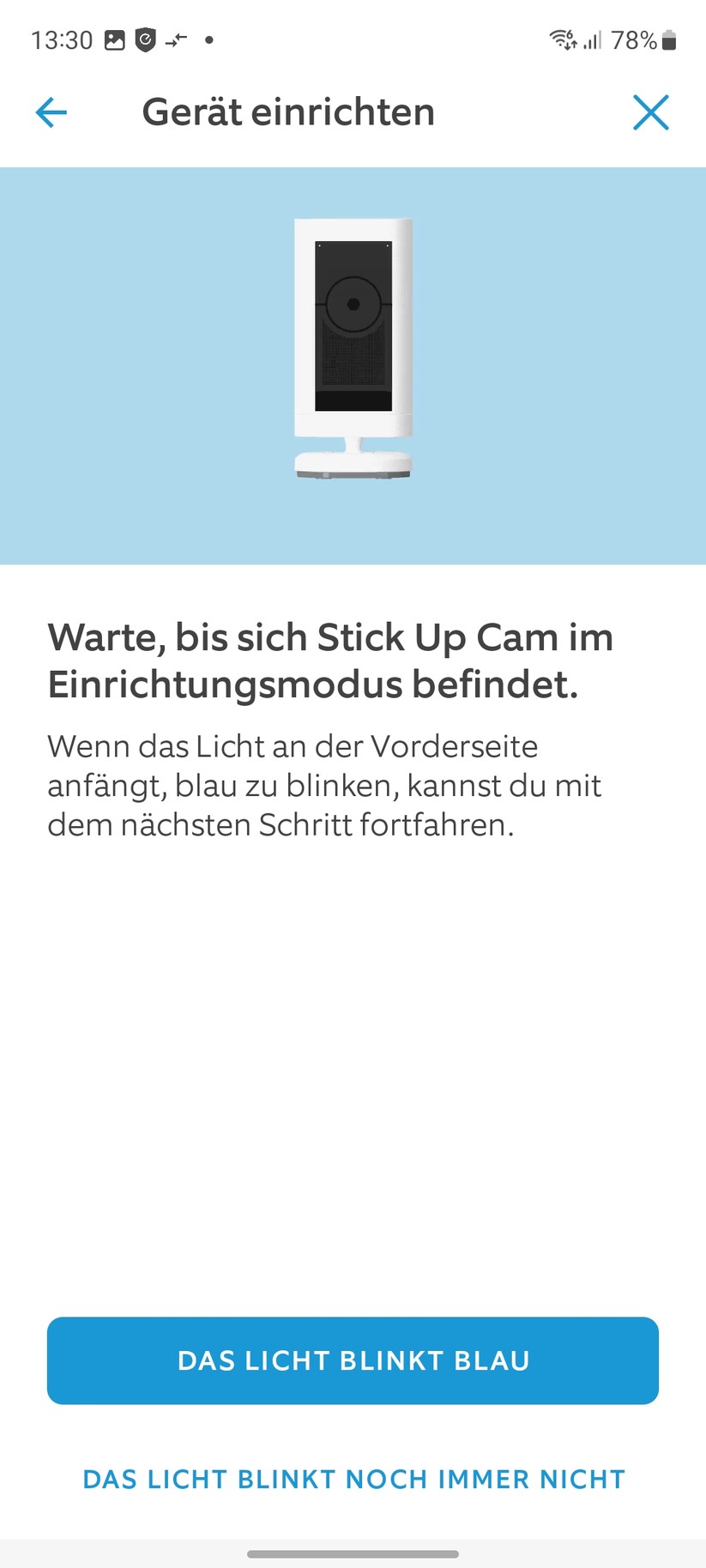 Ring Stick Up Cam Pro Akku: Die Einrichtung ist einfach und bietet viele Erläuterungen zur Kamera. Vorbildlich.