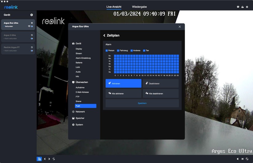 Reolink Argus Eco Ultra: Einstellungen mit Desktop-App