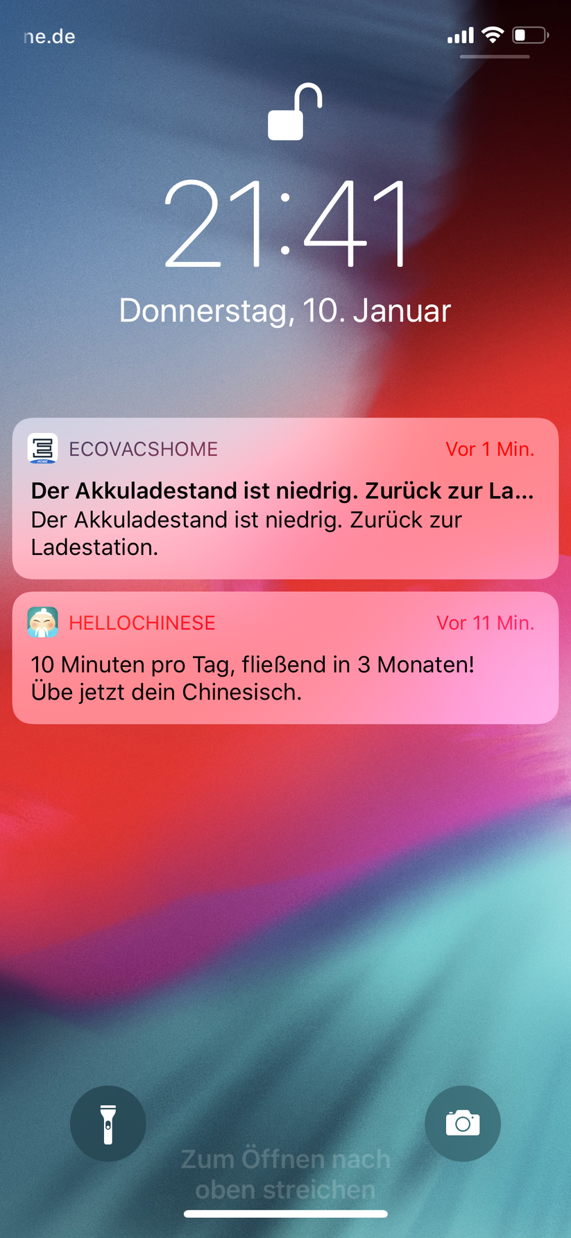 Zwischendurch meldet er sich per Push und will wieder zur Station zurück