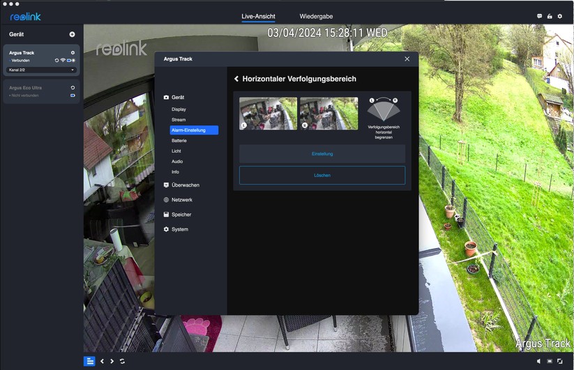 Reolink Argus Track: Konfiguration mit Desktop-App