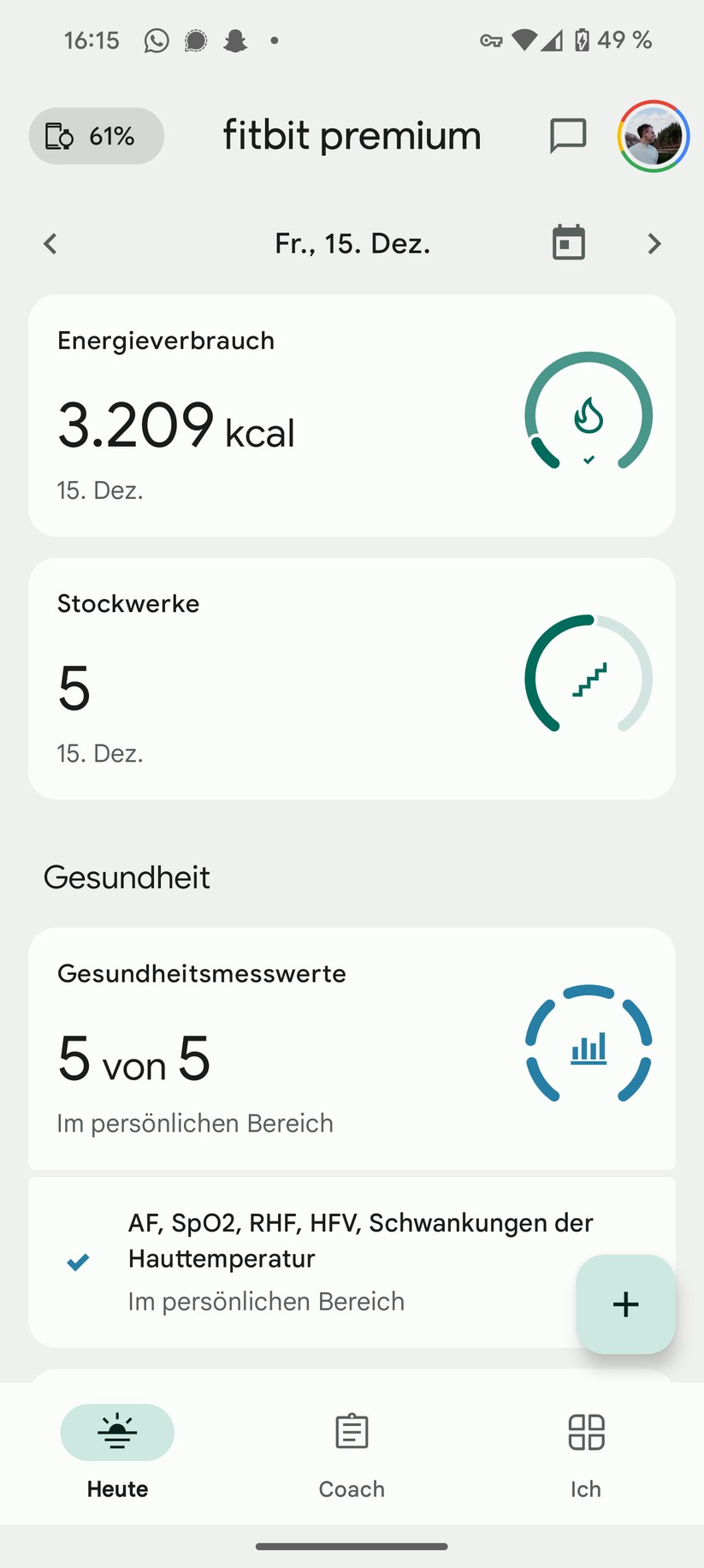  Fitbit- und Pixel-Watch-App