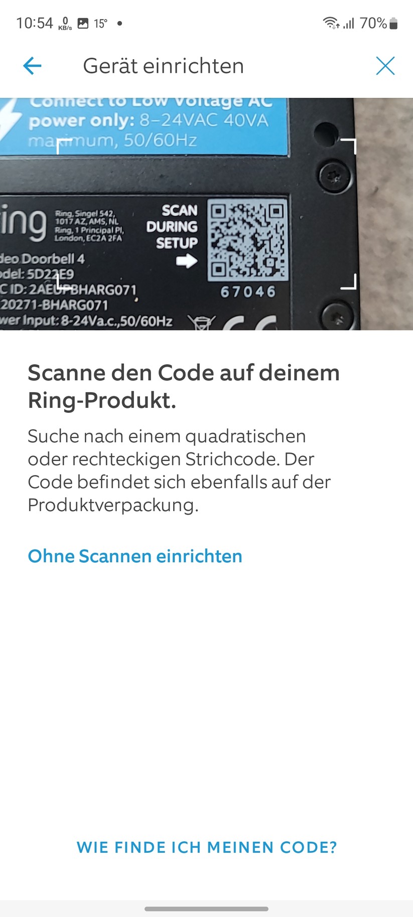 Ring Doorbell 4: Einrichtung