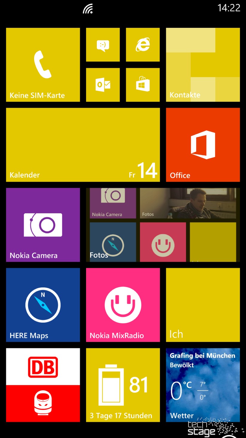 Der Homescreen des Lumia 1520.