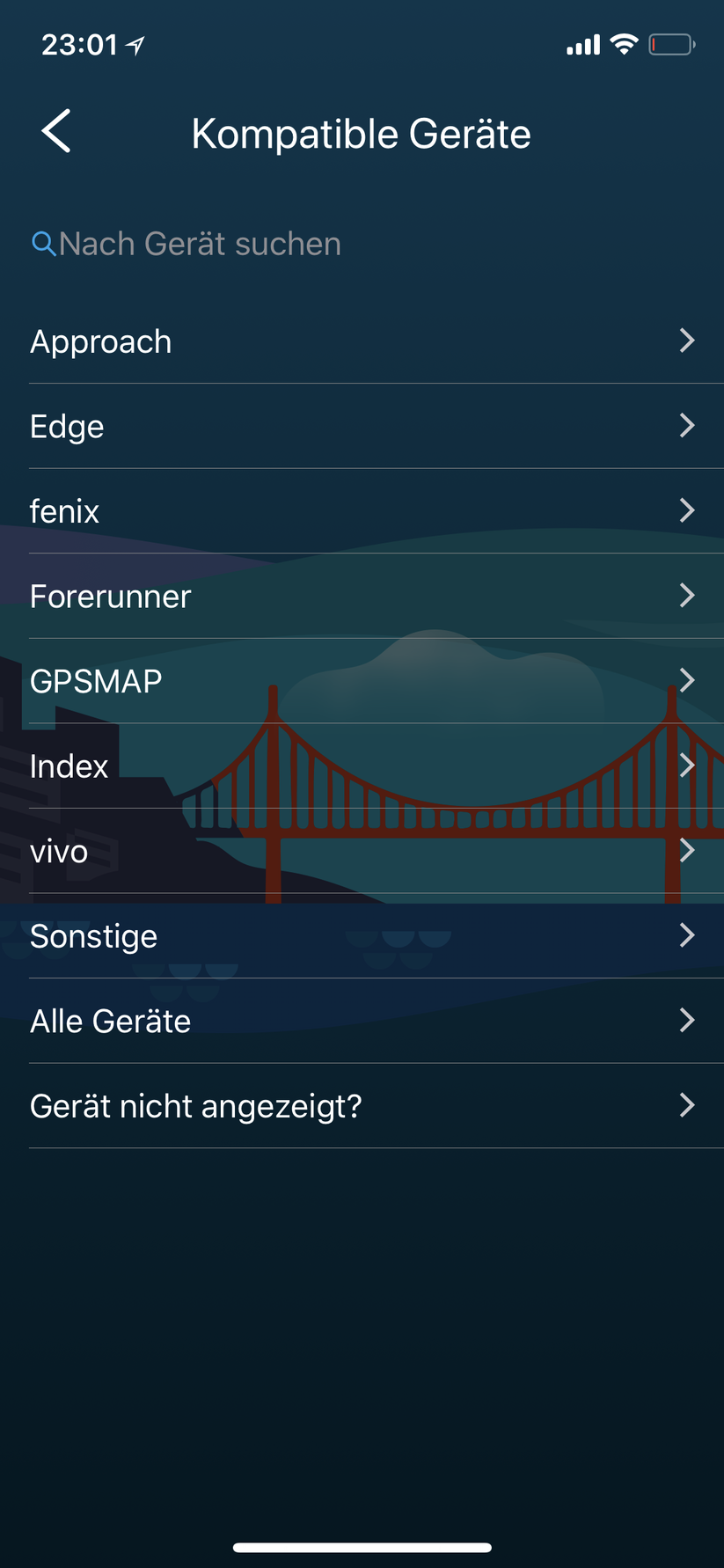Einrichtung und Auswahl des Gerätes