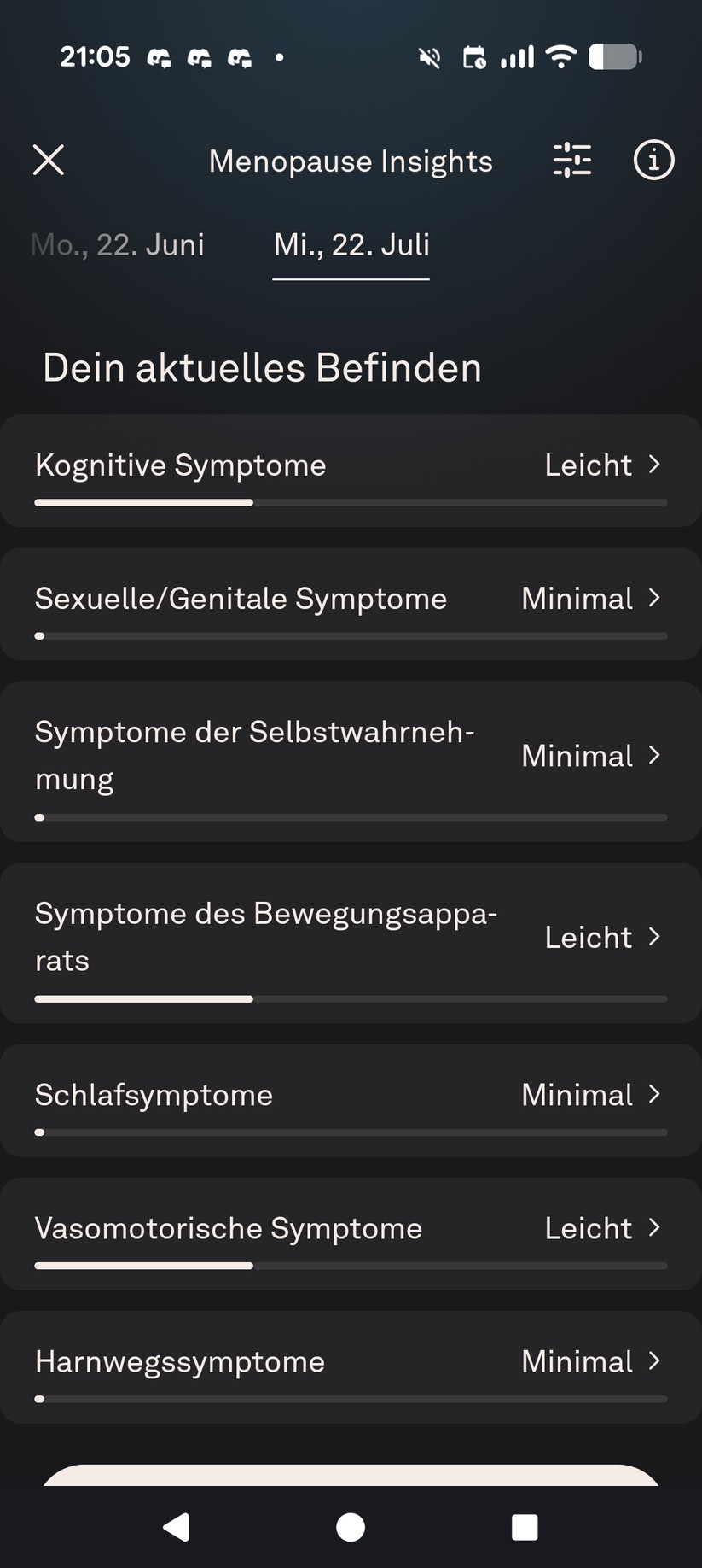 Oura Ring 5: App-Screenshots