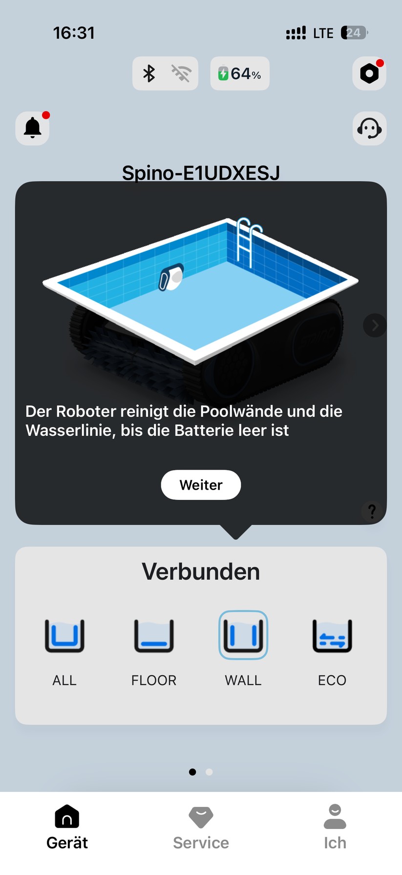 Mammotion Spino E1 - Bilder App