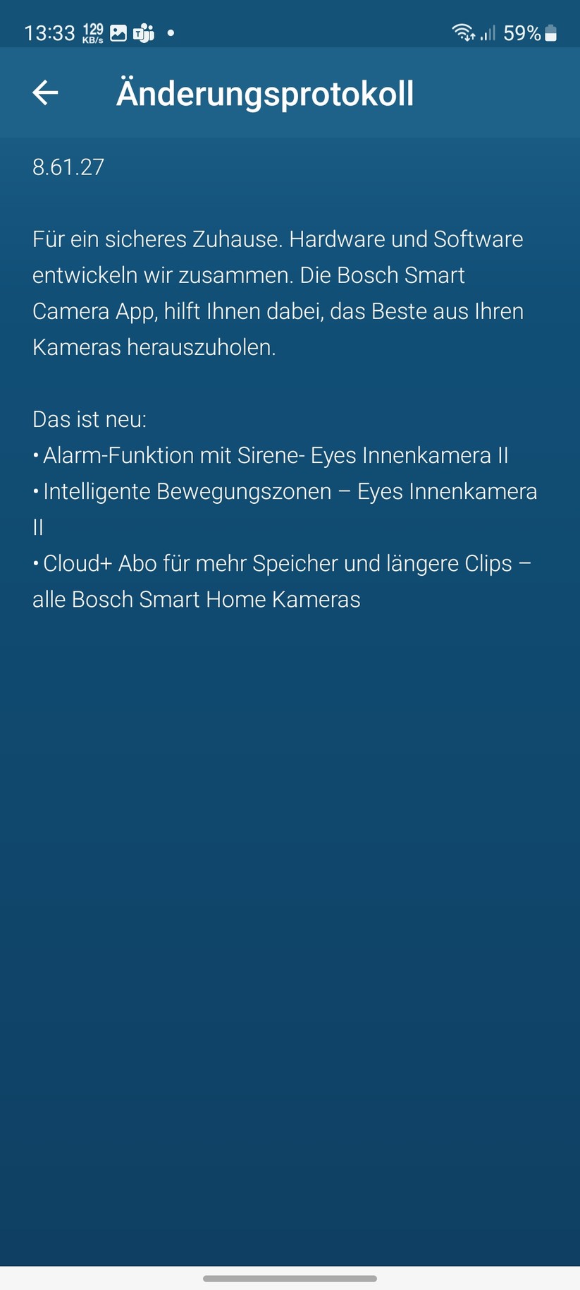 Bosch Eyes Innenkamera II: App, Einrichtung