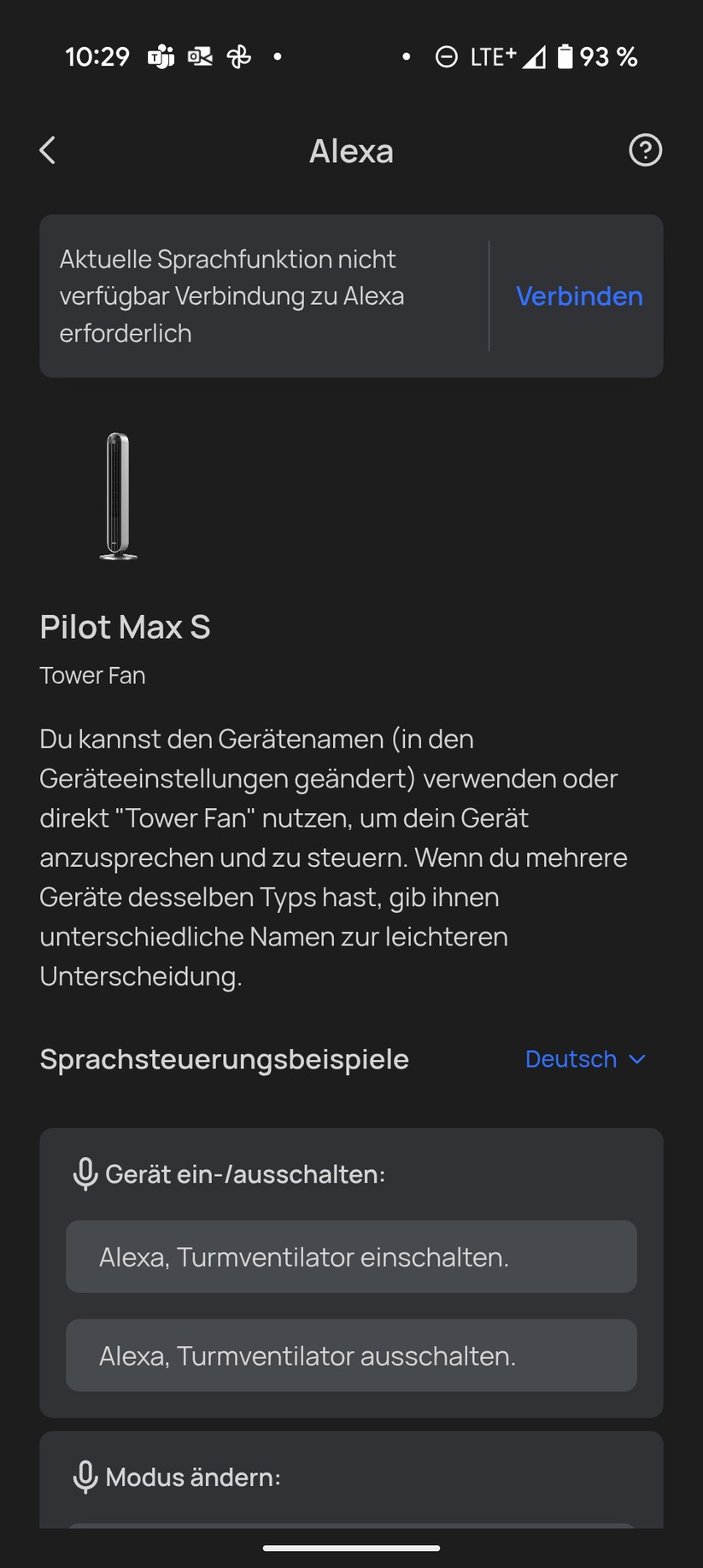 Dreo Pilot Max S Turmventilator Screenshot