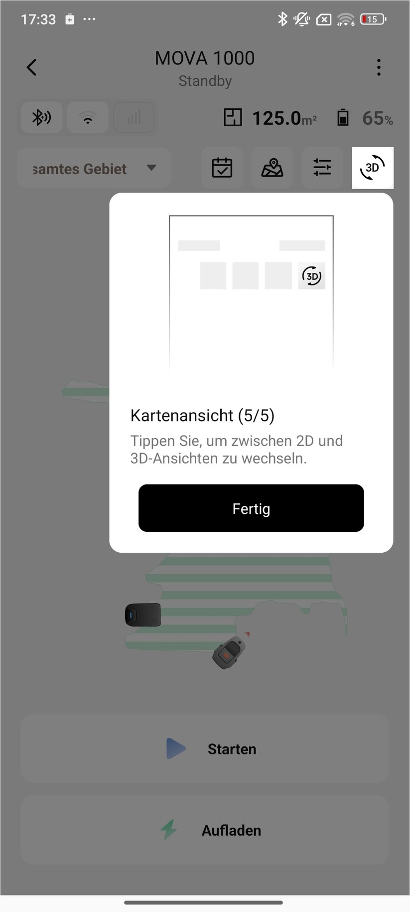 Mova 1000 – Einrichtung
