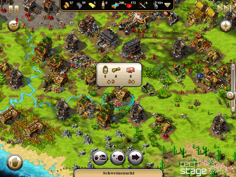 Einfaches Prinzip: Die Schweinezucht benötigt Wasser und Getreide und erzeugt Schweine.