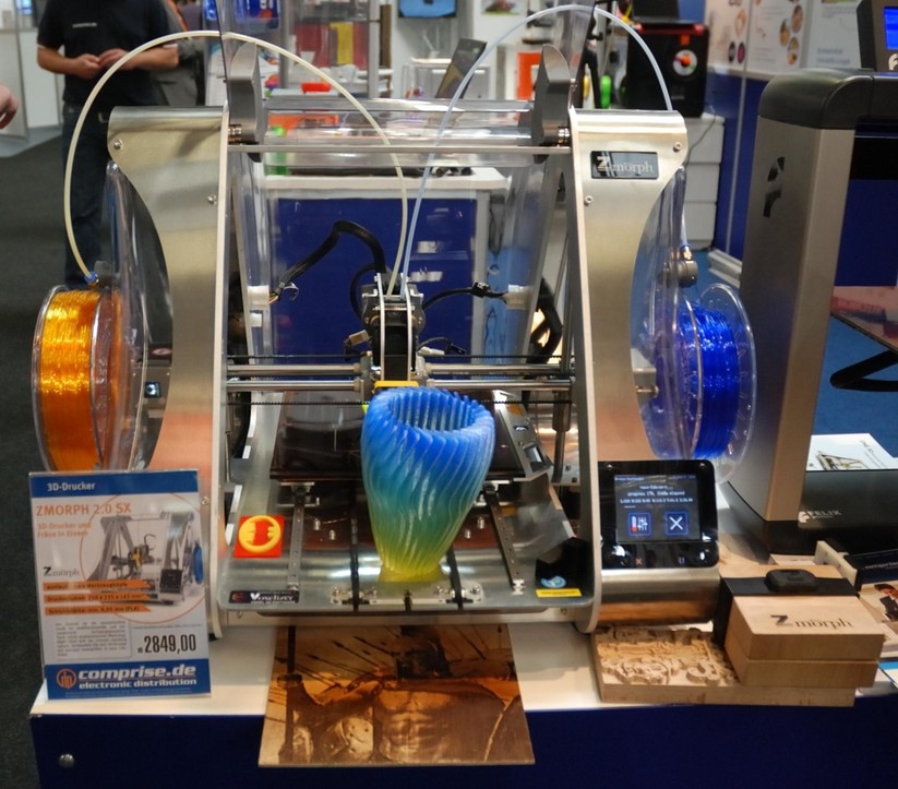 Hat der Drucker zwei Farben und ein Hotend, ist sind Mischen und Farbverläufe möglich.