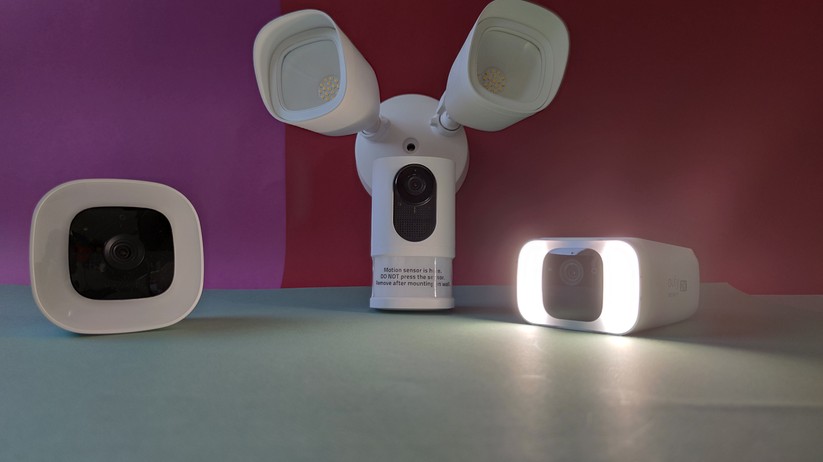 Eufy Solocam S40 (rechts), Floodlight Cam (mitte) und Solocam L20.