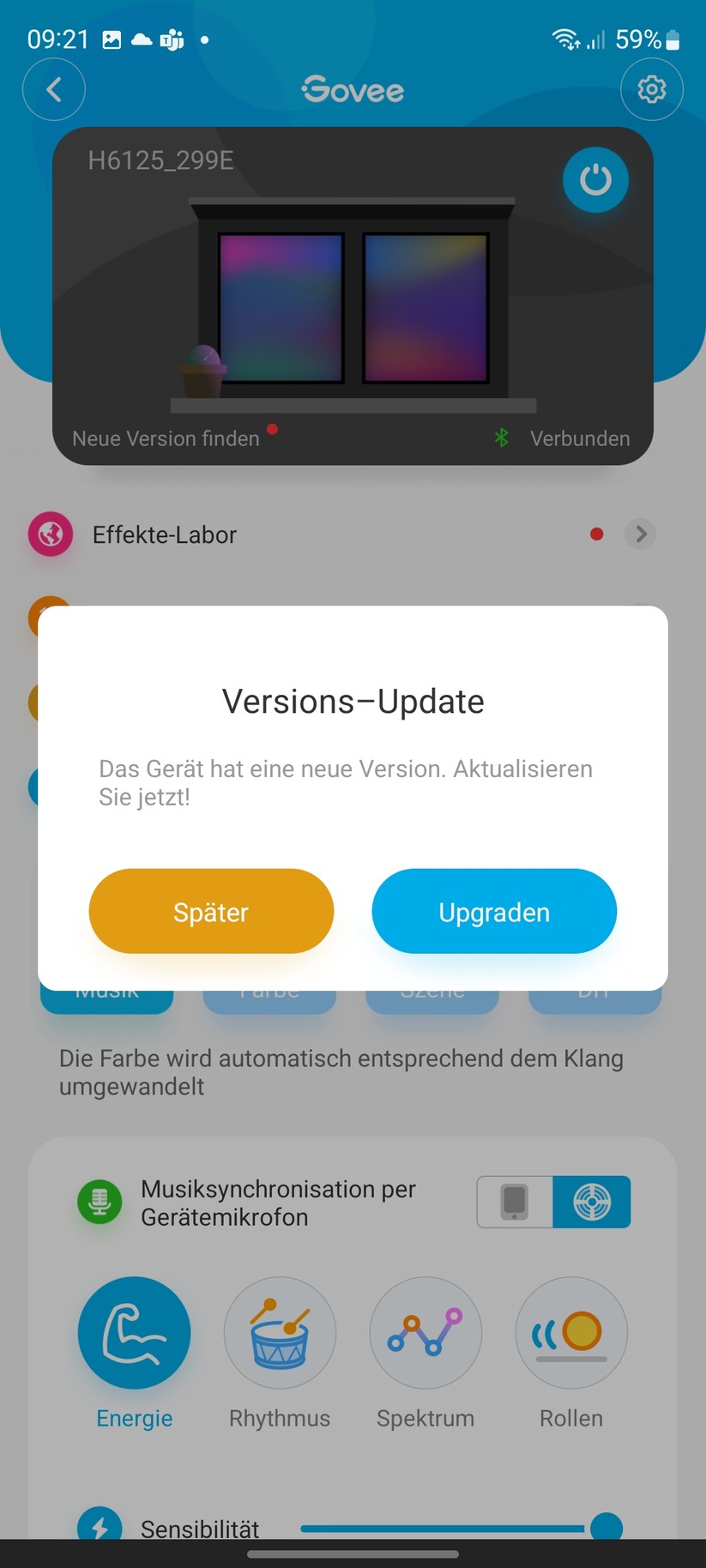 Govee RGBIC-LED-Streifen: App