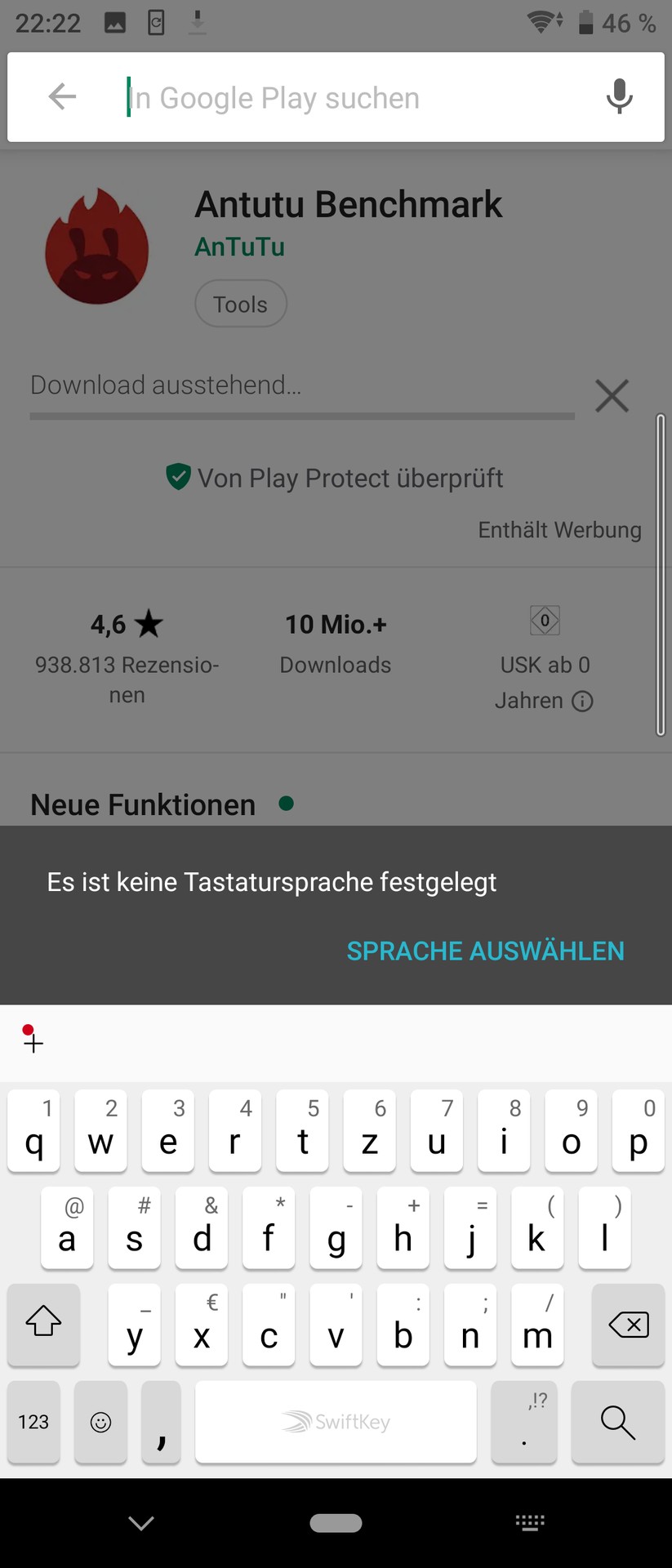 Tastatur des Xperia 10