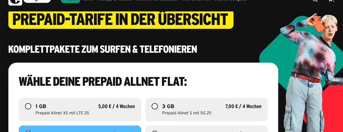Congstar Prepaid-Tarife mit extra GB und ohne Bereitstellungspreis