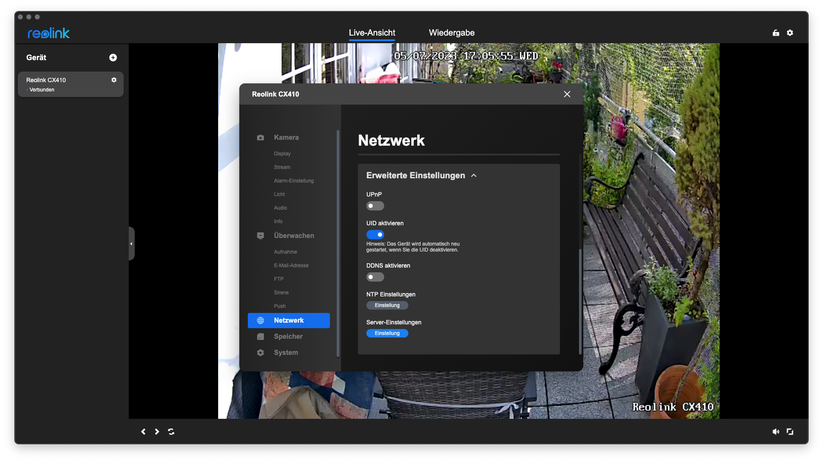 Reolink CX410: Desktop-App