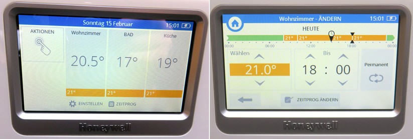 Das Einstellen der Heizzeiten und der Raumtemperaturen erfolgt über das Bediengerät oder die App