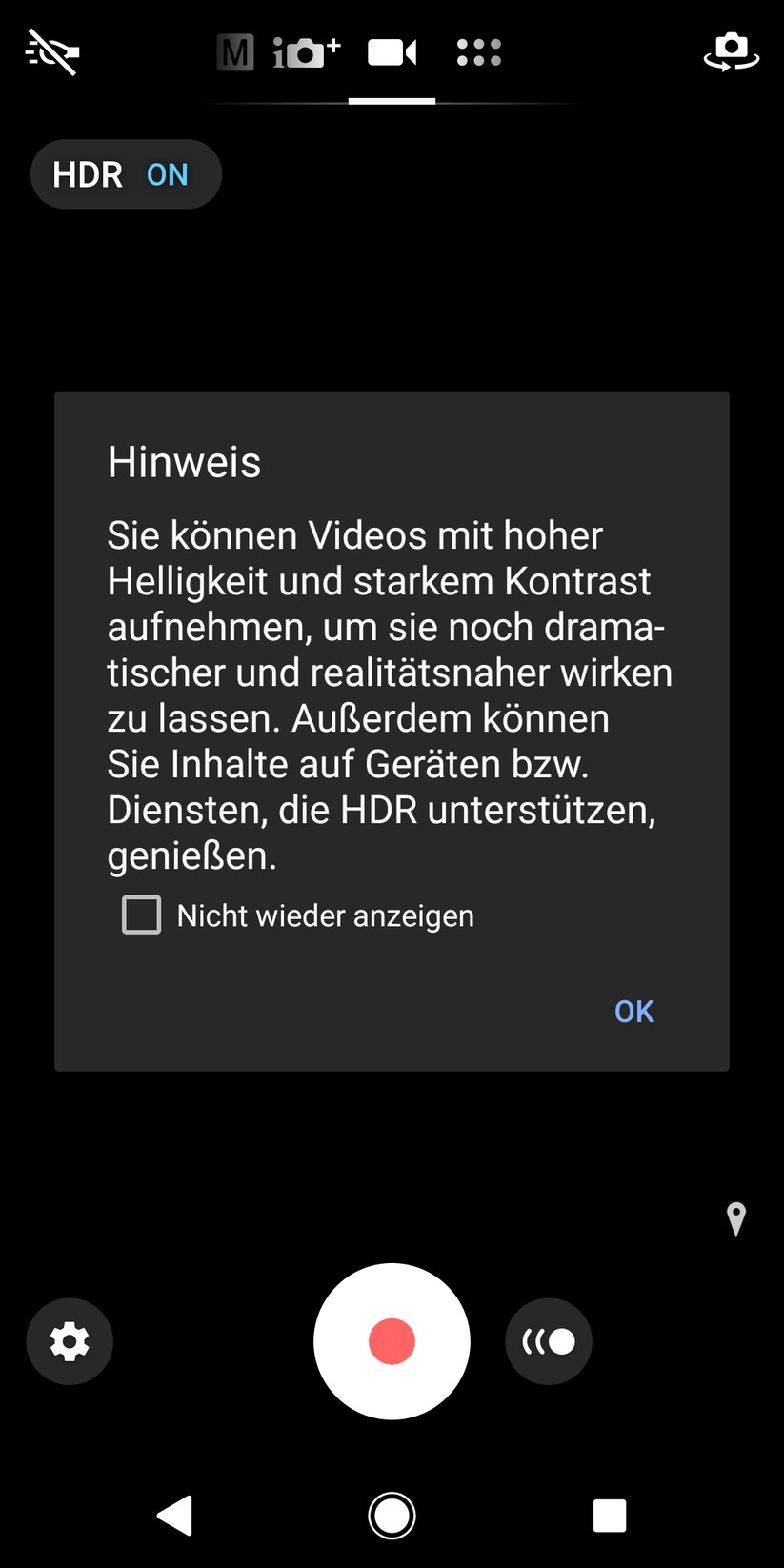 Kamera-App mit 4K-HDR-Video