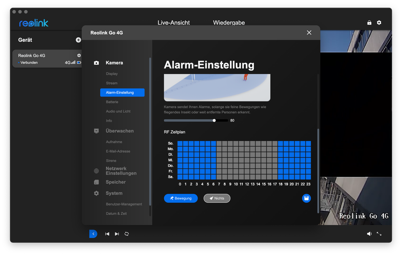 Reolink Go 4G/LTE: Desktop-Anwendung