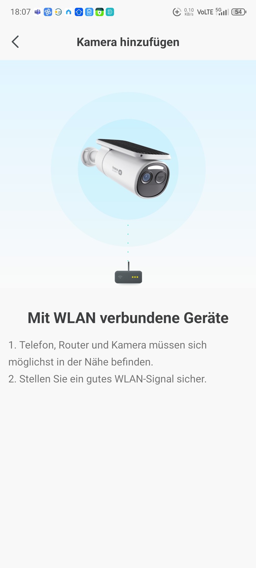 Die Inbetriebnahme der Überwachungskamera erfolgt mit der App Baseus Security
