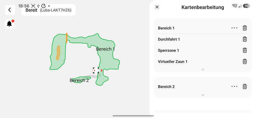 Mammotion Luba Mini 2 AWD 1500: Die Mammotion-App bietet sehr viele nützliche Einstellungsmöglichkeiten.