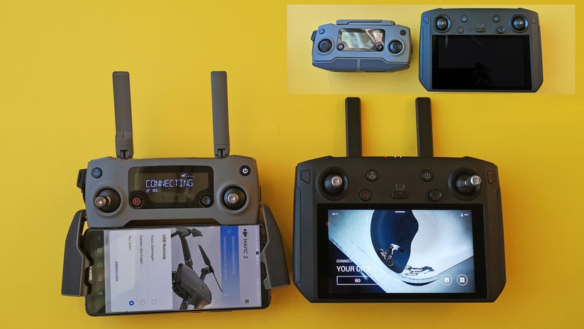 Der Smart Controller im Vergleich zum originalen Mavic 2 Controller.