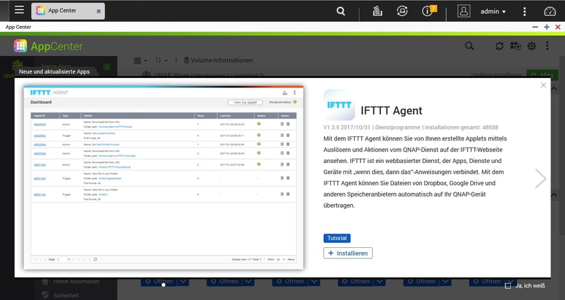 IFTTT Agent auf QNAPs TS-228A.