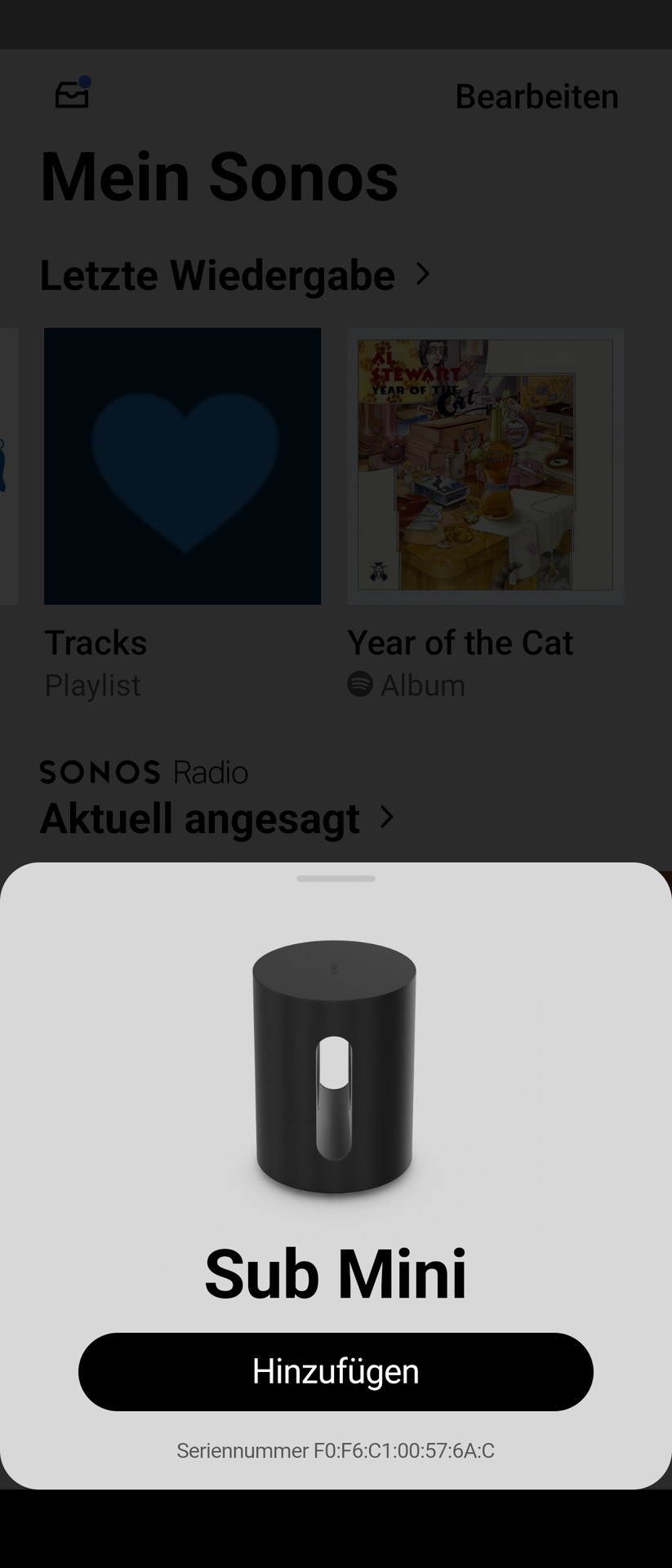 Sonos Sub Mini Screenshot