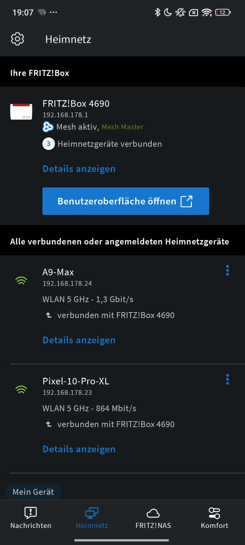 Fritzbox 4690 mit Fritzrepeater 1700 – App & Weboberfläche