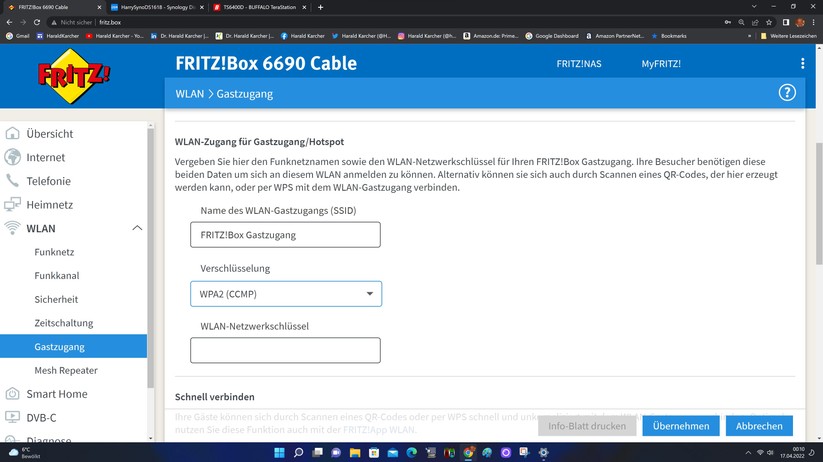 Fritzbox 6690 Cable - Konfiguration 