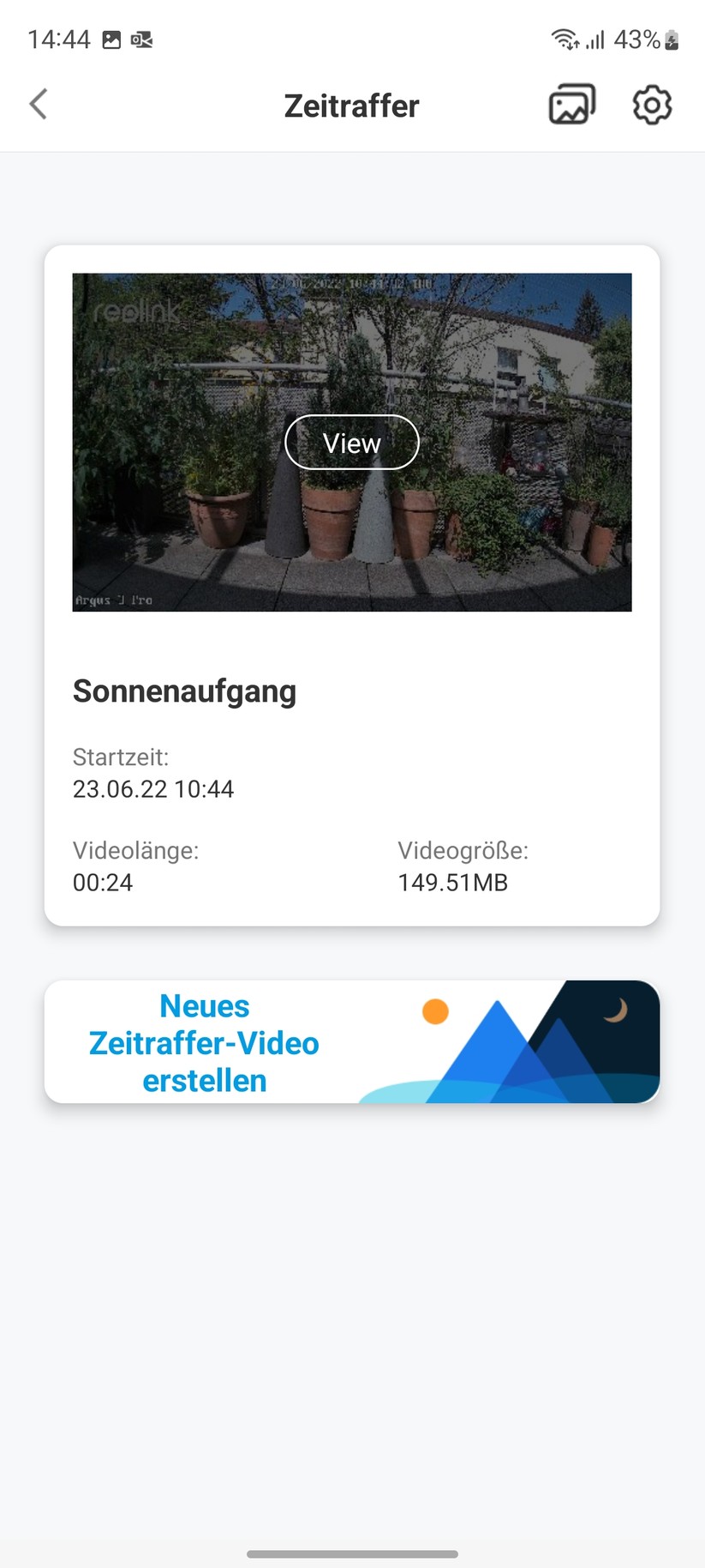 Reolink Argus 3 Pro: App