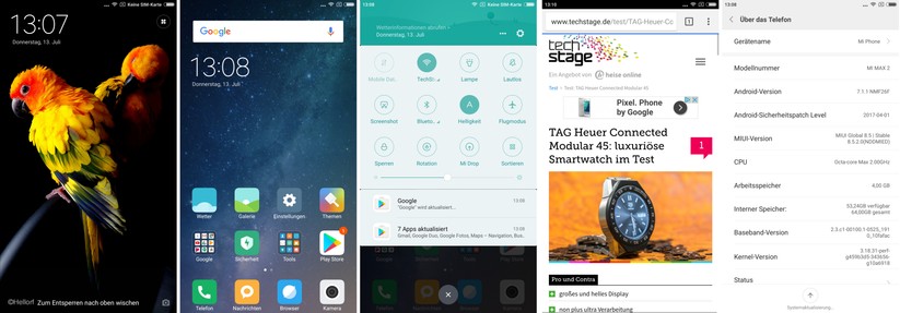 Das Mi Max 2 besitzt eine saubere Software mit umfangreichen Funktionen.