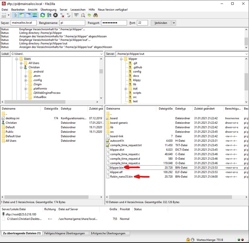 Einrichtung MainSailOS: