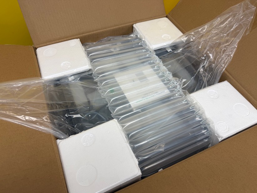 Im Karton befinden sich – sauber verpackt – der Drucker, ...
