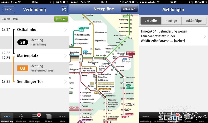 MVG FahrInfo: Sieht hübsch aus, flotte Meldungen von Störungen der eigenen Verkehrsmittel. 