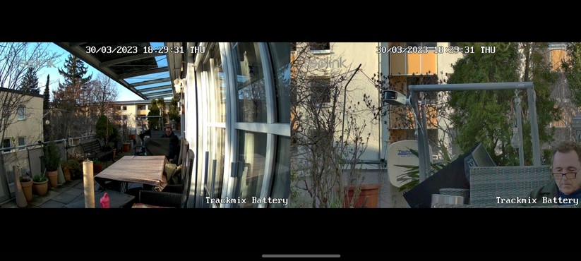 Reolink Trackmix Akku: App-Oberfläche und Beispiel-Bilder